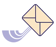 Illustration einer E-Mail in Bewegung