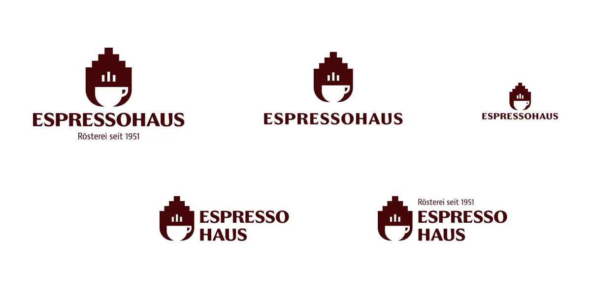 Logo für eine Rösterei mit Café: Logovarianten zentriert und linksbündig