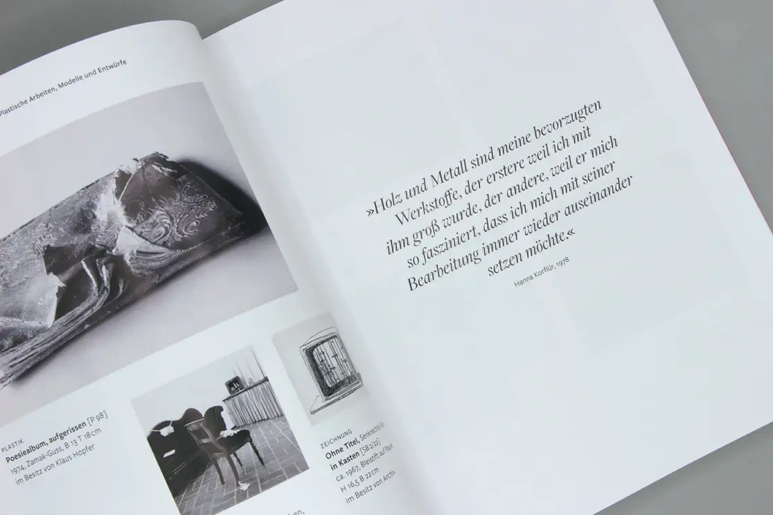 Werkverzeichnis Hanna Korflür: Seitengestaltung mit Zitat