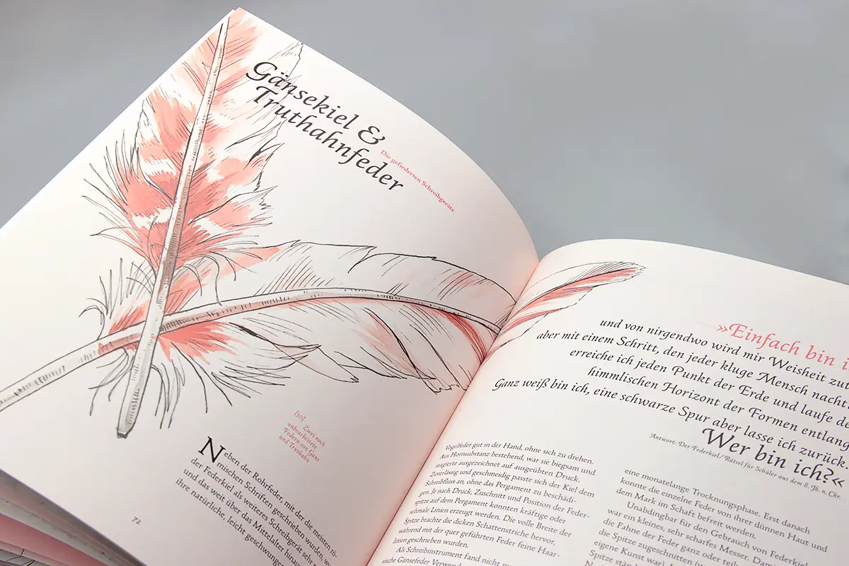 Schreibschriften: Illustration von Schreibfedern