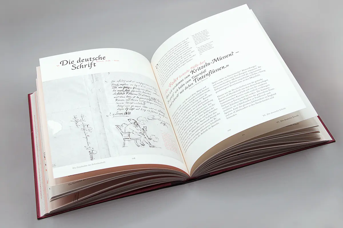 Schreibschriften: Doppelseite über die deutsche Schrift